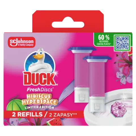 Duck Fresh Discs zselés WC-öblítő korong utántöltő 2x36ml Hibiscus Hyperspace termékhez kapcsolódó kép