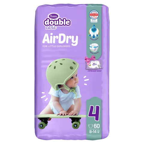 Violeta Double Care Air Dry Nadrágpelenka 4-es méret (7-18 kg) 60db + 40db ajándék törlőkendő termékhez kapcsolódó kép