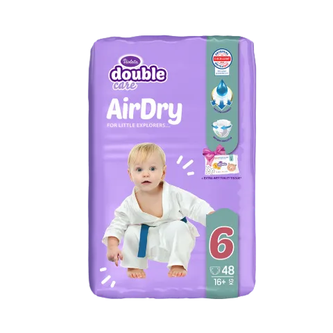 Violeta Double Care Air Dry Nadrágpelenka 6-os méret (16+ kg) 48db +40db ajándék nedves toalettpapír termékhez kapcsolódó kép