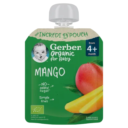 Gerber bio gyümölcspüré mangó 4 hónapos kortól 80g termékhez kapcsolódó kép
