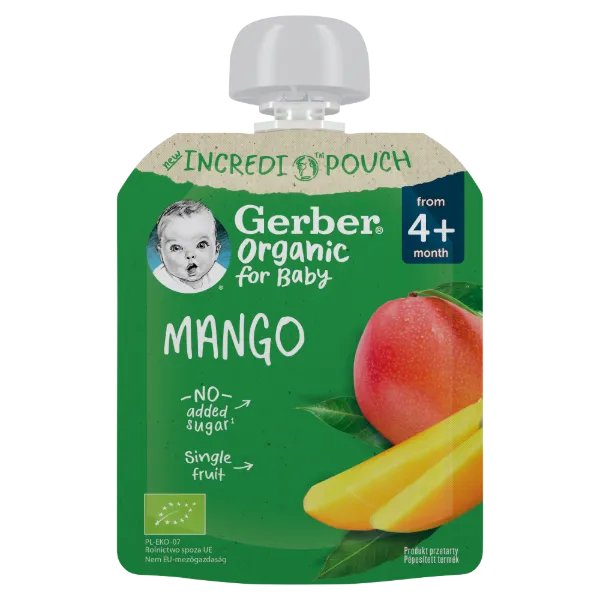 GERBER ORGANIC GYUMOLCSPURE MANGO 4+ HO 80 g termékhez kapcsolódó kép