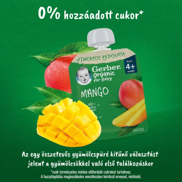 GERBER ORGANIC GYUMOLCSPURE MANGO 4+ HO 80 g termékhez kapcsolódó kép