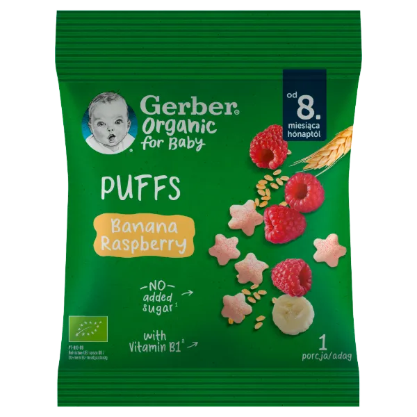 Gerber bio gabonasnack banán-málna 7g termékhez kapcsolódó kép