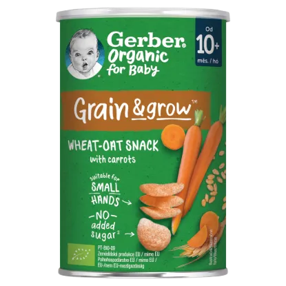 Gerber bio sárgarépás és narancsos bio búza- és zabsnack 10 hónapos kortól 35 g termékhez kapcsolódó kép