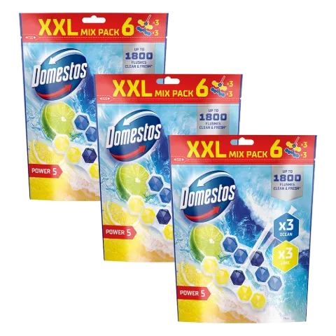 Domestos Power 5 Ocean/Lime WC frissítő blokk 6 x 50 g termékhez kapcsolódó kép