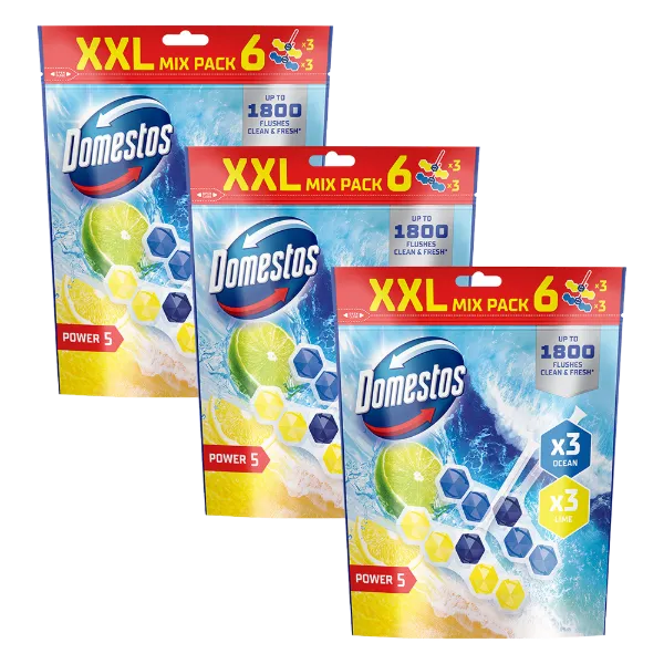 Domestos Power 5 Ocean/Lime WC frissítő blokk 6 x 50 g termékhez kapcsolódó kép
