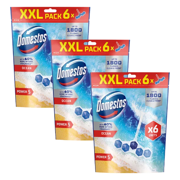 Domestos Power 5 Ocean WC frissítő blokk 6 x 50 g termékhez kapcsolódó kép