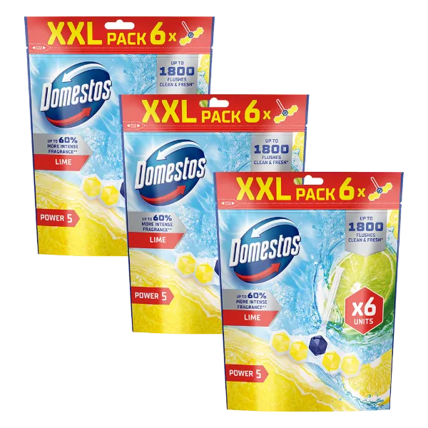 Domestos Power 5 Lime WC frissítő blokk 6 x 50 g termékhez kapcsolódó kép