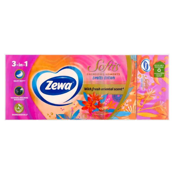 Zewa Softis 4 rétegű papír zsebkendő LE "Fresh Green" 10x9 db termékhez kapcsolódó kép