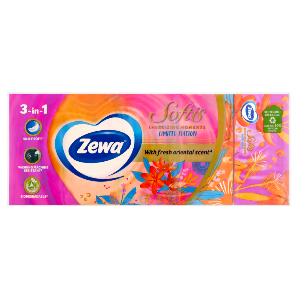 Zewa Softis 4 rétegű papír zsebkendő LE "Fresh Green" 10x9 db termékhez kapcsolódó kép