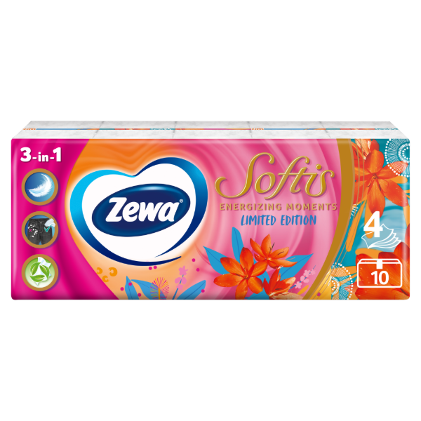 Zewa Softis 4 rétegű papír zsebkendő LE "Fresh Green" 10x9 db termékhez kapcsolódó kép