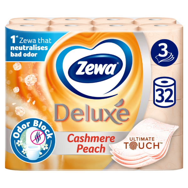 Zewa Deluxe Cashmere Peach toalettpapír 3 rétegű 32 tekercs termékhez kapcsolódó kép