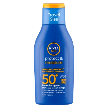 NIVEA SUN Protect & Moisture hidratáló naptej FF50+ 100 ml termékhez kapcsolódó kép