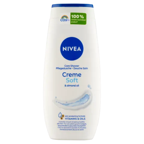 NIVEA Creme Soft ápoló hatású krémtusfürdő C- és E-vitaminnal, értékes olajokkal 250 ml termékhez kapcsolódó kép