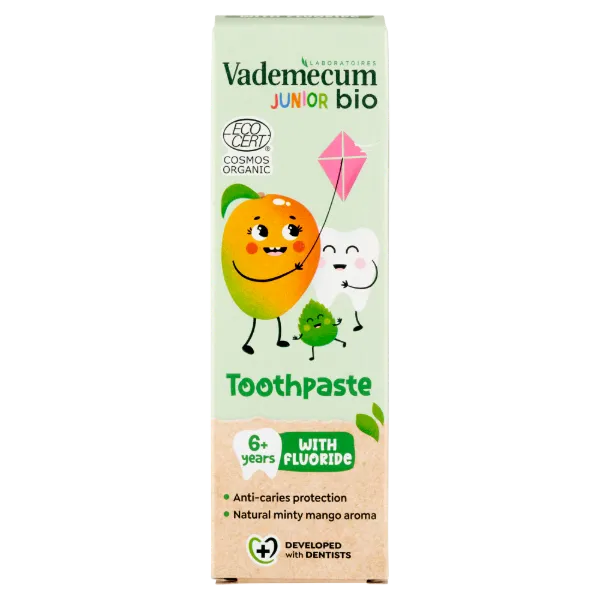 Vademecum Bio Kid mangó-menta ízű fogkrém 6+ 12x50ml termékhez kapcsolódó kép