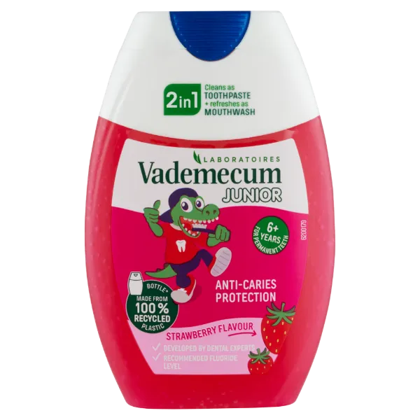 Vademecum Junior 2in1 eper ízű fogkrém 6+ 12x75ml termékhez kapcsolódó kép