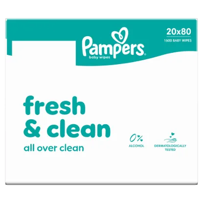 Pampers törlőkendő Fresh Clean XXL 20x80db termékhez kapcsolódó kép