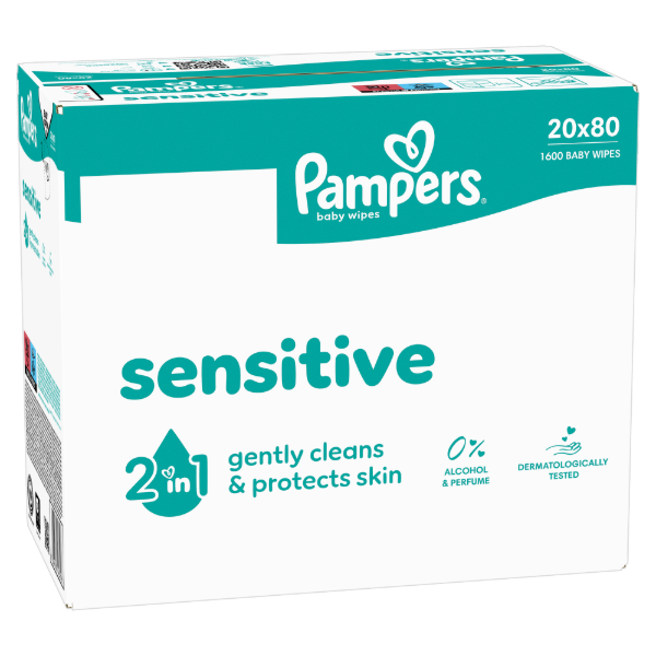 Pampers törlőkendő Sensitive XXL 20x80db termékhez kapcsolódó kép