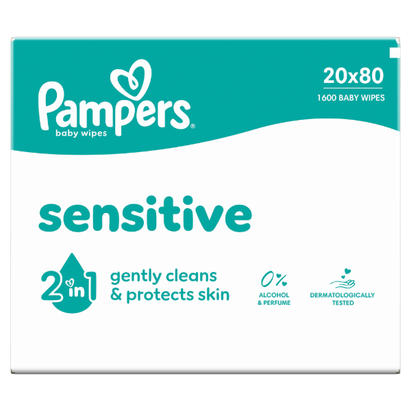 Pampers törlőkendő Sensitive XXL 20x80db termékhez kapcsolódó kép