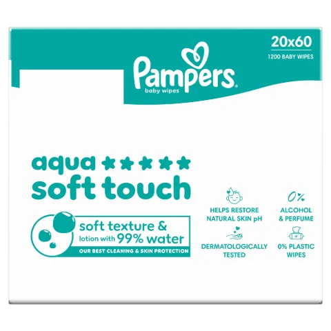 Pampers törlőkendő Aqua Soft Touch 20x60 termékhez kapcsolódó kép