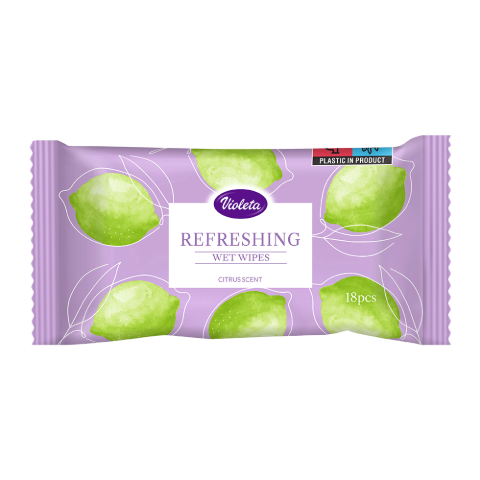 VIOLETA frissítő törlőkendő 18db - citrus (20db/#) termékhez kapcsolódó kép