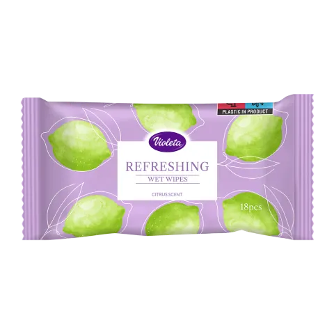VIOLETA frissítő törlőkendő 18db - citrus (20db/#) termékhez kapcsolódó kép
