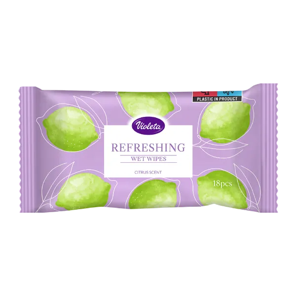 VIOLETA frissítő törlőkendő 18db - citrus (20db/#) termékhez kapcsolódó kép