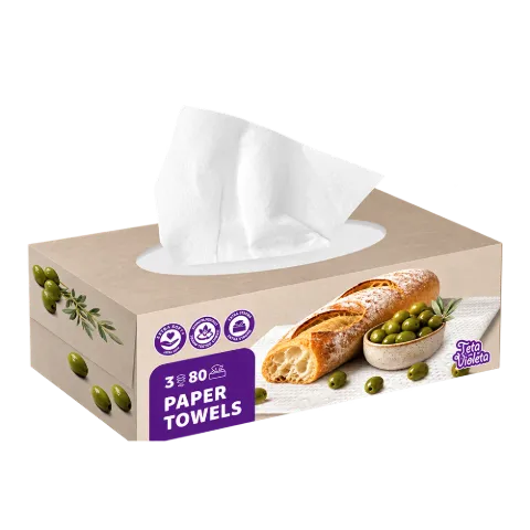 VIOLETA dobozos háztartási törlő 3 rét/80 lap, 2 design (12/#) termékhez kapcsolódó kép